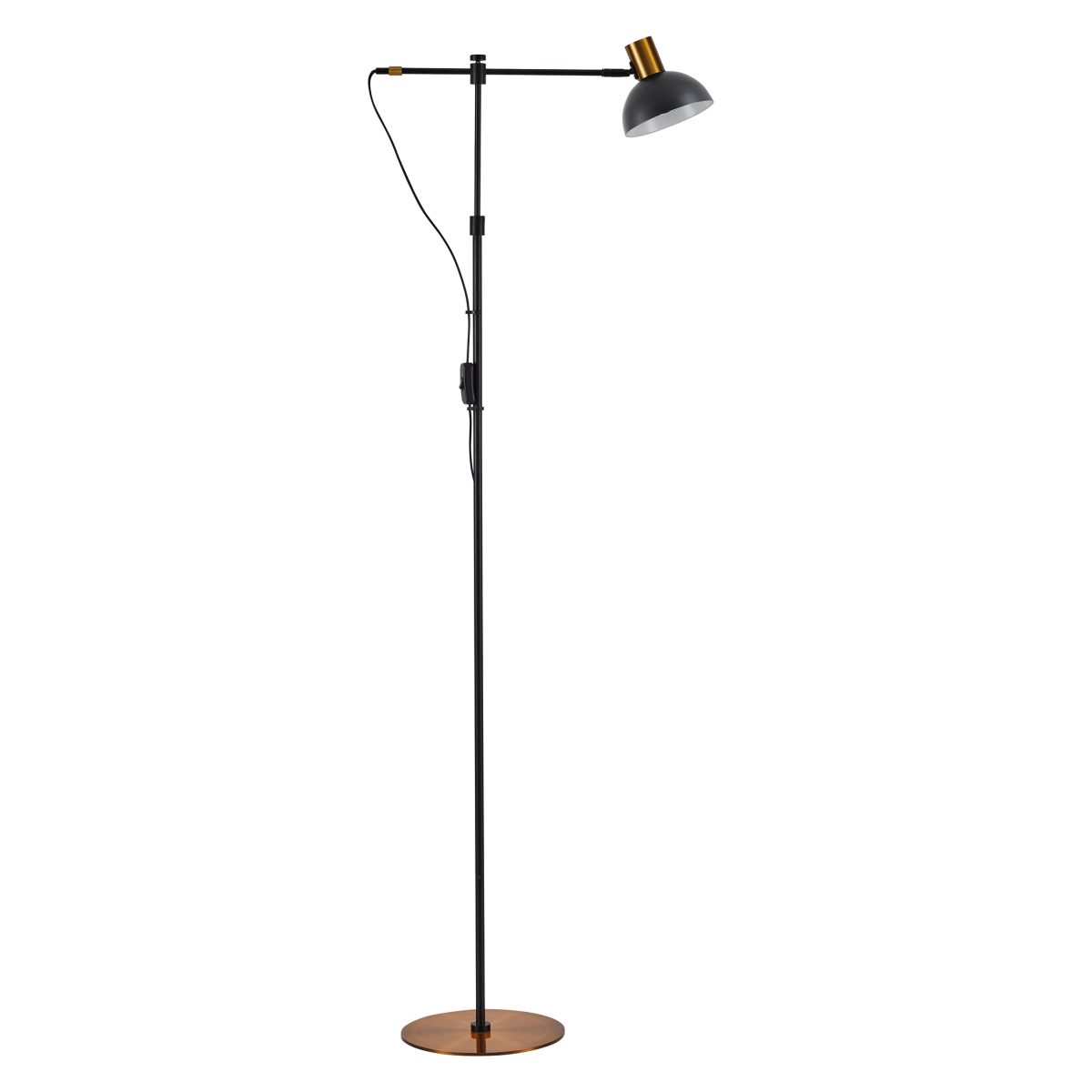 Home Lighting SE21-GM-39-MS3 ADEPT FLOOR LAMP Gold Matt and Black Metal Floor Lamp Black Metal Shade+