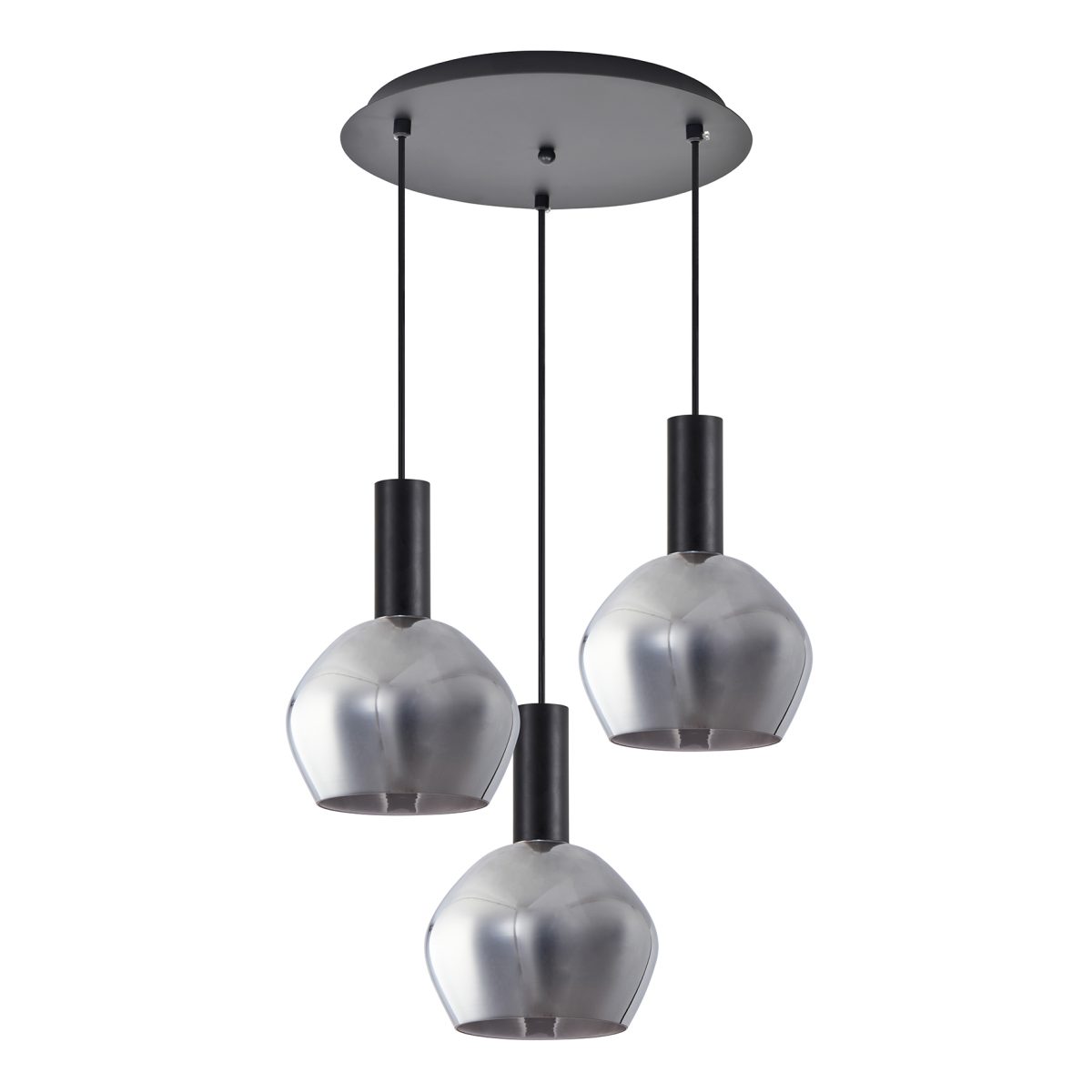 Home Lighting SE21-BL-4-3BL-GL2 ADEPT TUBE Black Pendant Smoked Glass+