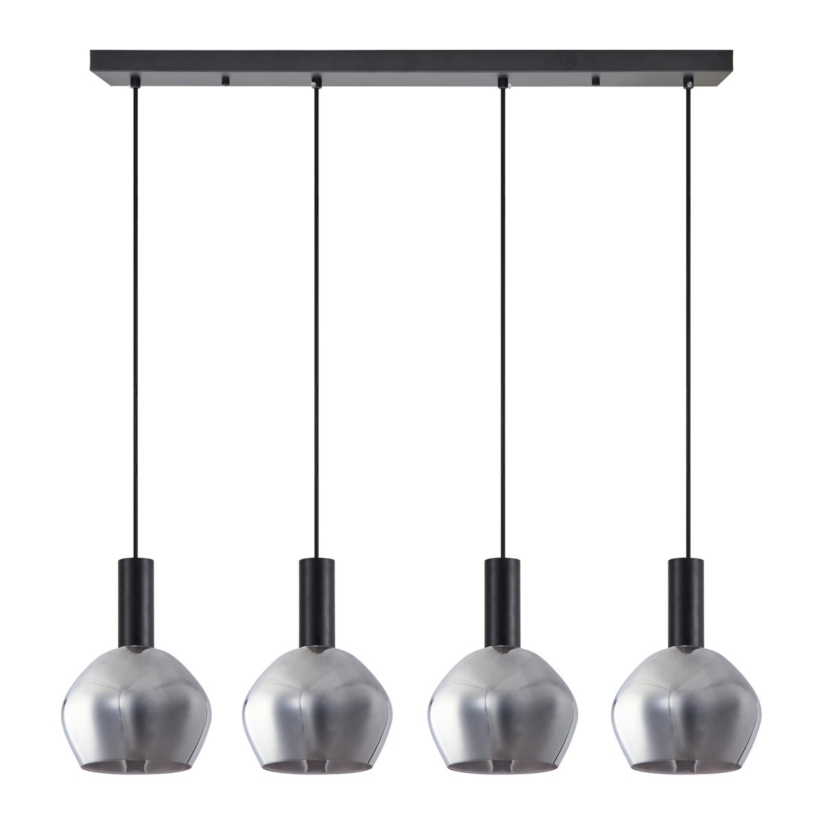 Home Lighting SE21-BL-4-4BL-GL2 ADEPT TUBE Black Pendant Smoked Glass+