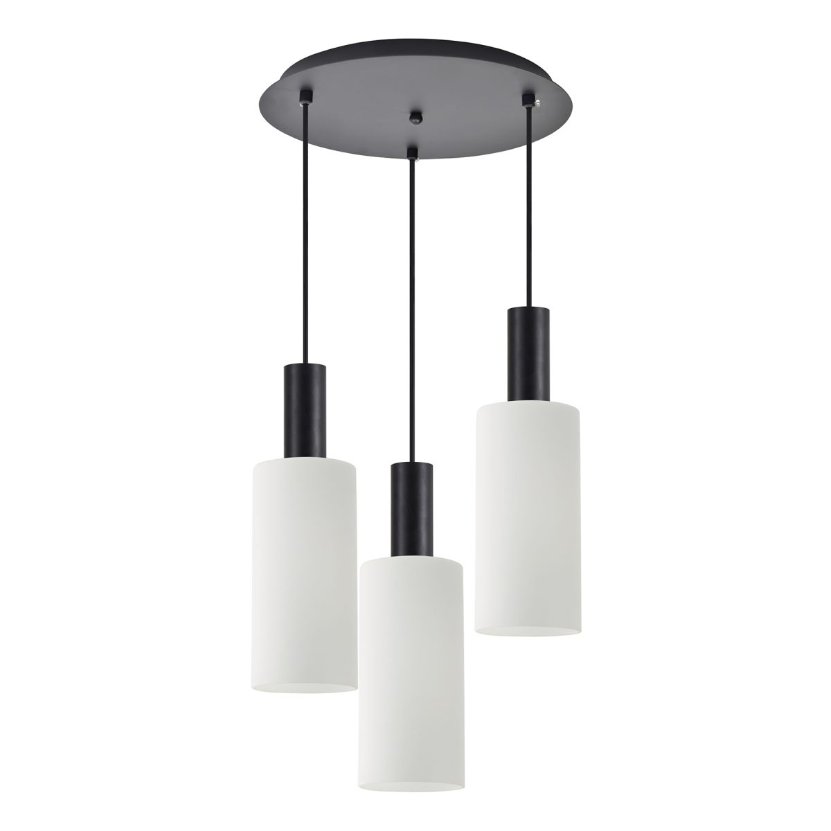 Home Lighting SE21-BL-4-3BL-GL3 ADEPT TUBE Black Pendant White Glass+