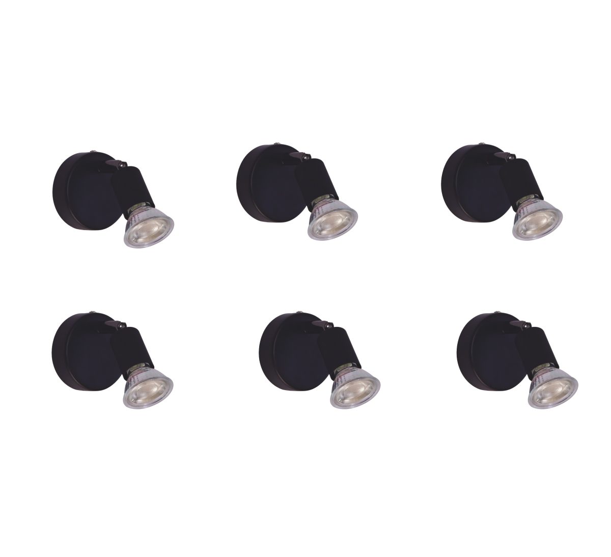 Home Lighting SE 140-B1 (x6) Saba Packet Black adjustable spotlight+