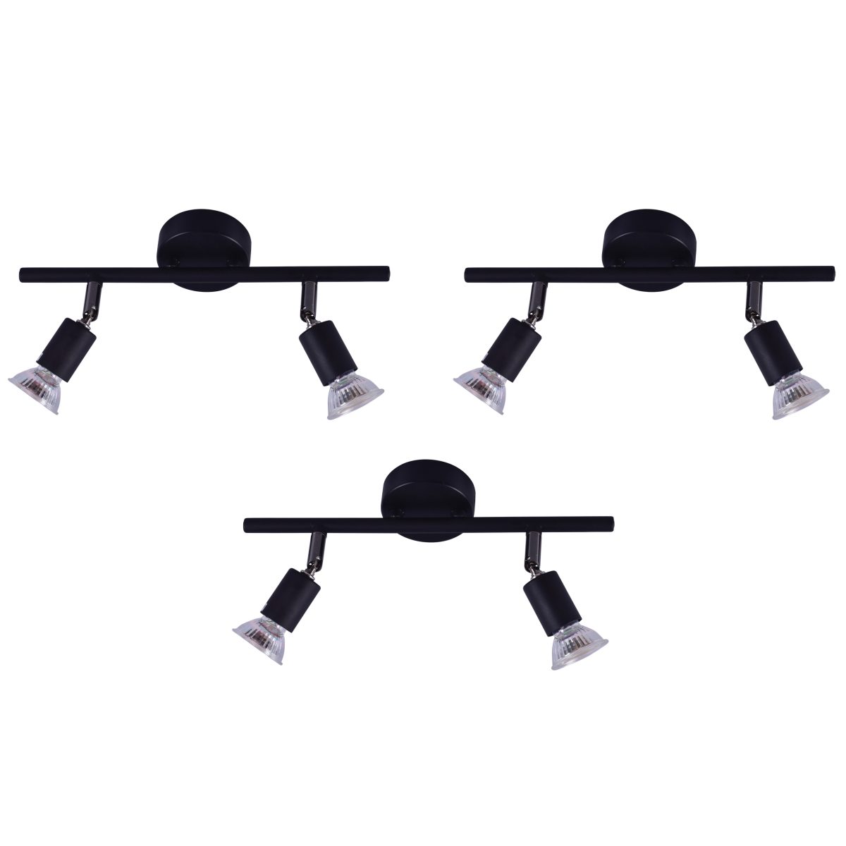 Home Lighting SE 140-B2 (x3) Saba Packet Black adjustable spotlight+