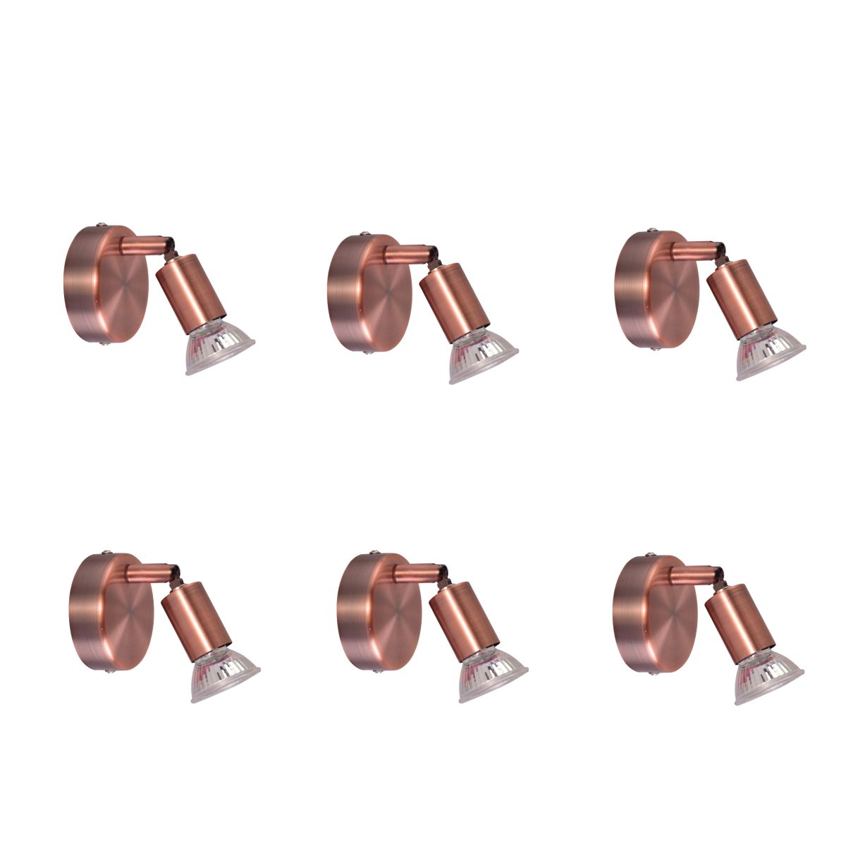 Home Lighting SE 140-C1 (x6) Saba Packet Copper adjustable spotlight+