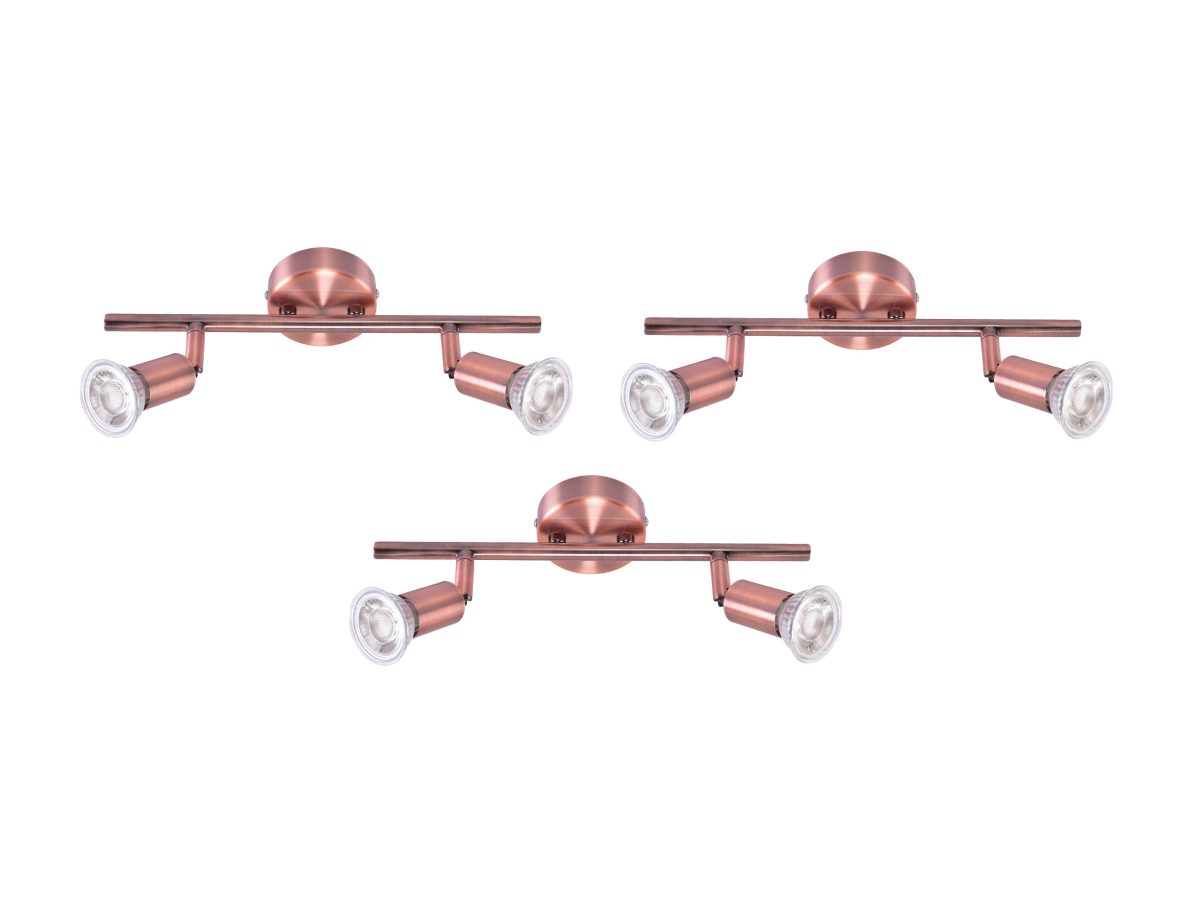 Home Lighting SE 140-C2 (x3) Saba Packet Copper adjustable spotlight+