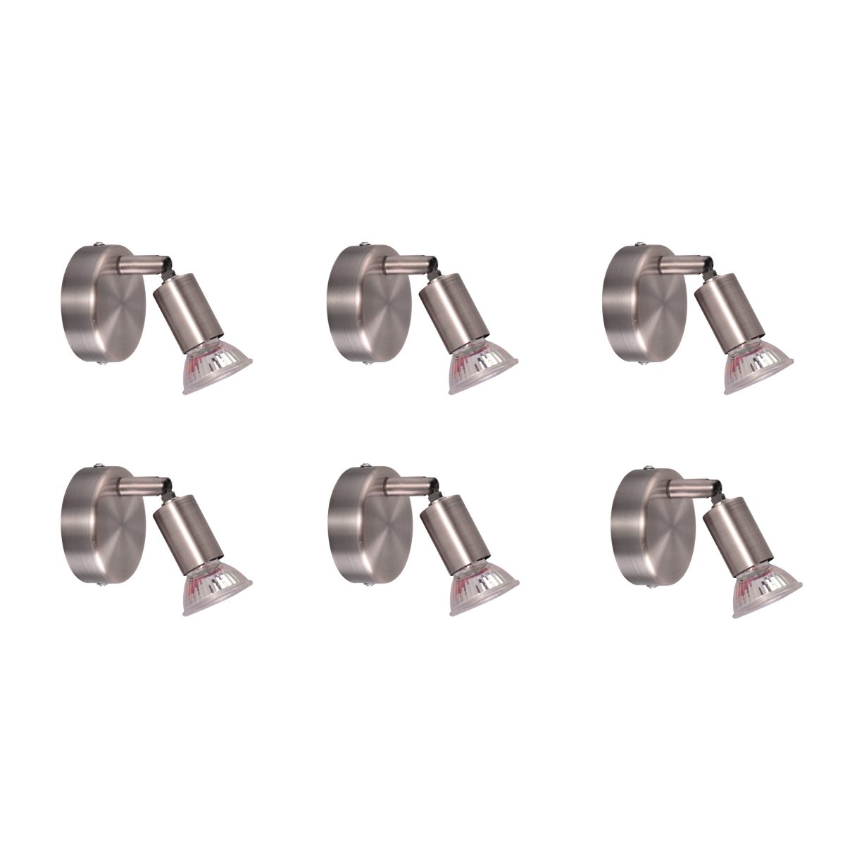 Home Lighting SE 140-N1 (x6) Saba Packet Nickel mat adjustable spotlight+