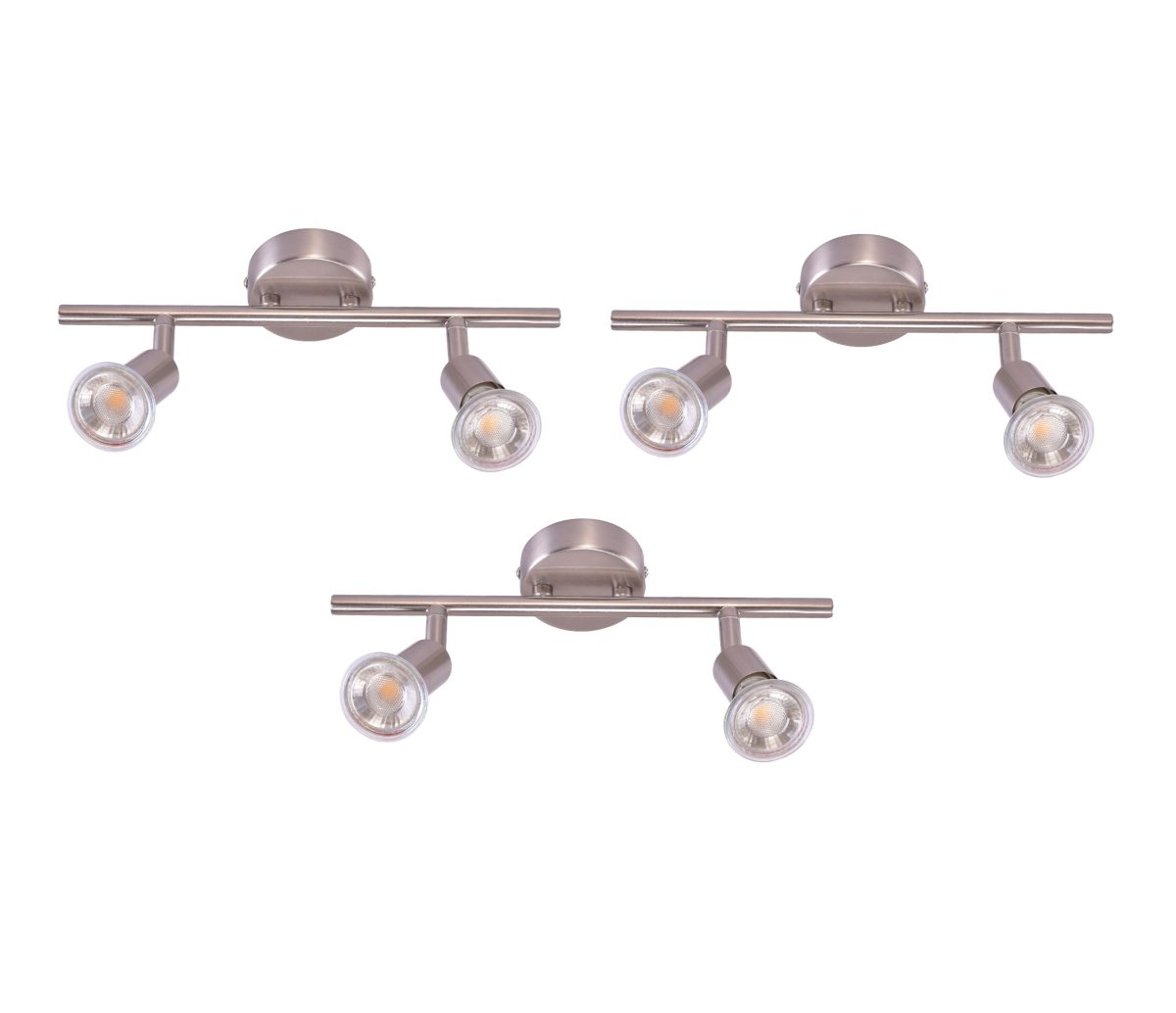 Home Lighting SE 140-C2 (x3) Saba Packet Nickel mat adjustable spotlight+