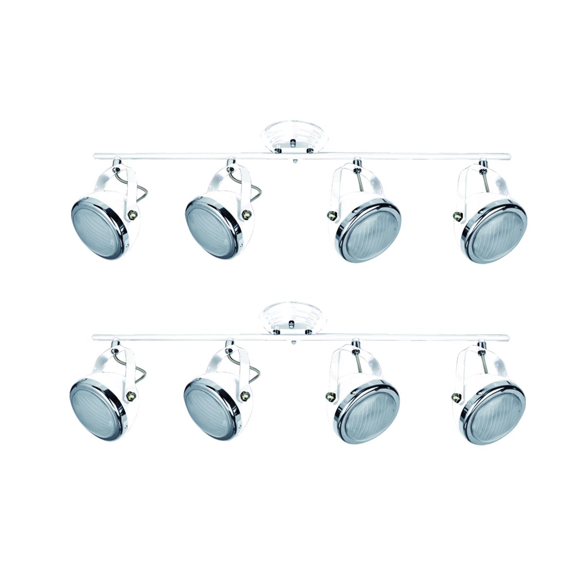 Home Lighting T12022A-4TU (x2) Juno Packet White adjustable spot with chrome ring and glass+