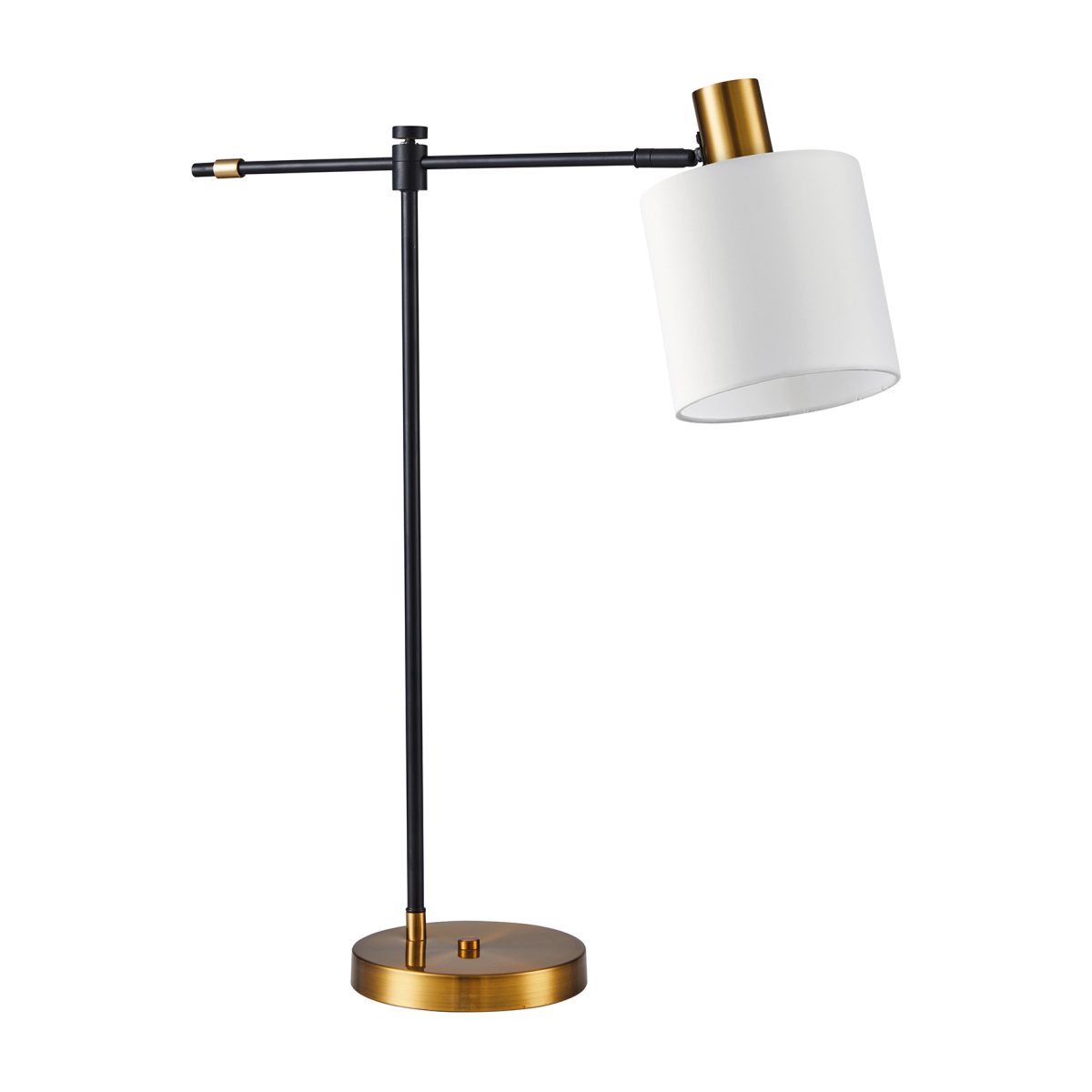 Home Lighting SE21-GM-36-SH1 ADEPT TABLE LAMP Gold Matt and Black Metal Table Lamp White Shade+