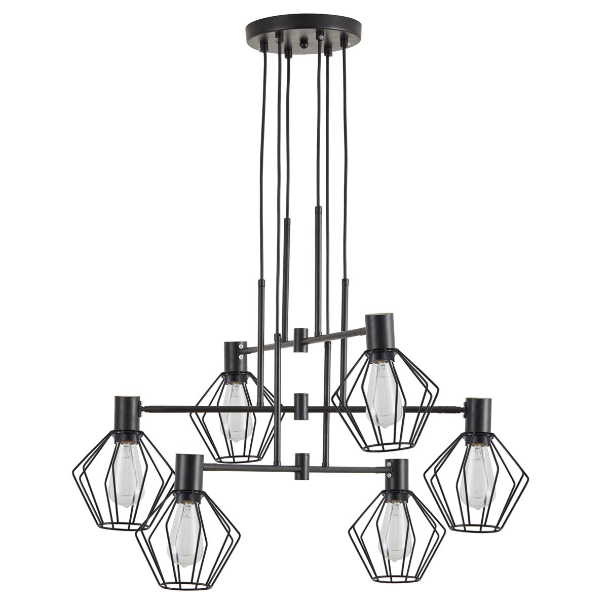 Home Lighting SE21-BL-100-GR1 ADEPT PENDANT Black Metal Pendant Black Metal Grid+