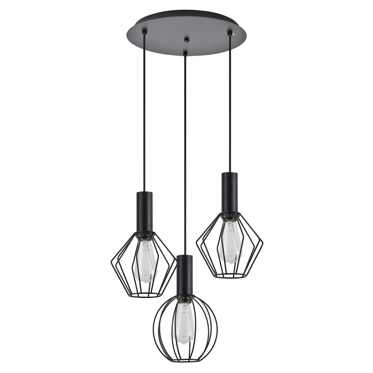 Home Lighting SE21-BL-4-3BL-GR12 ADEPT FLEX Black Pendant Black Metal Grid+