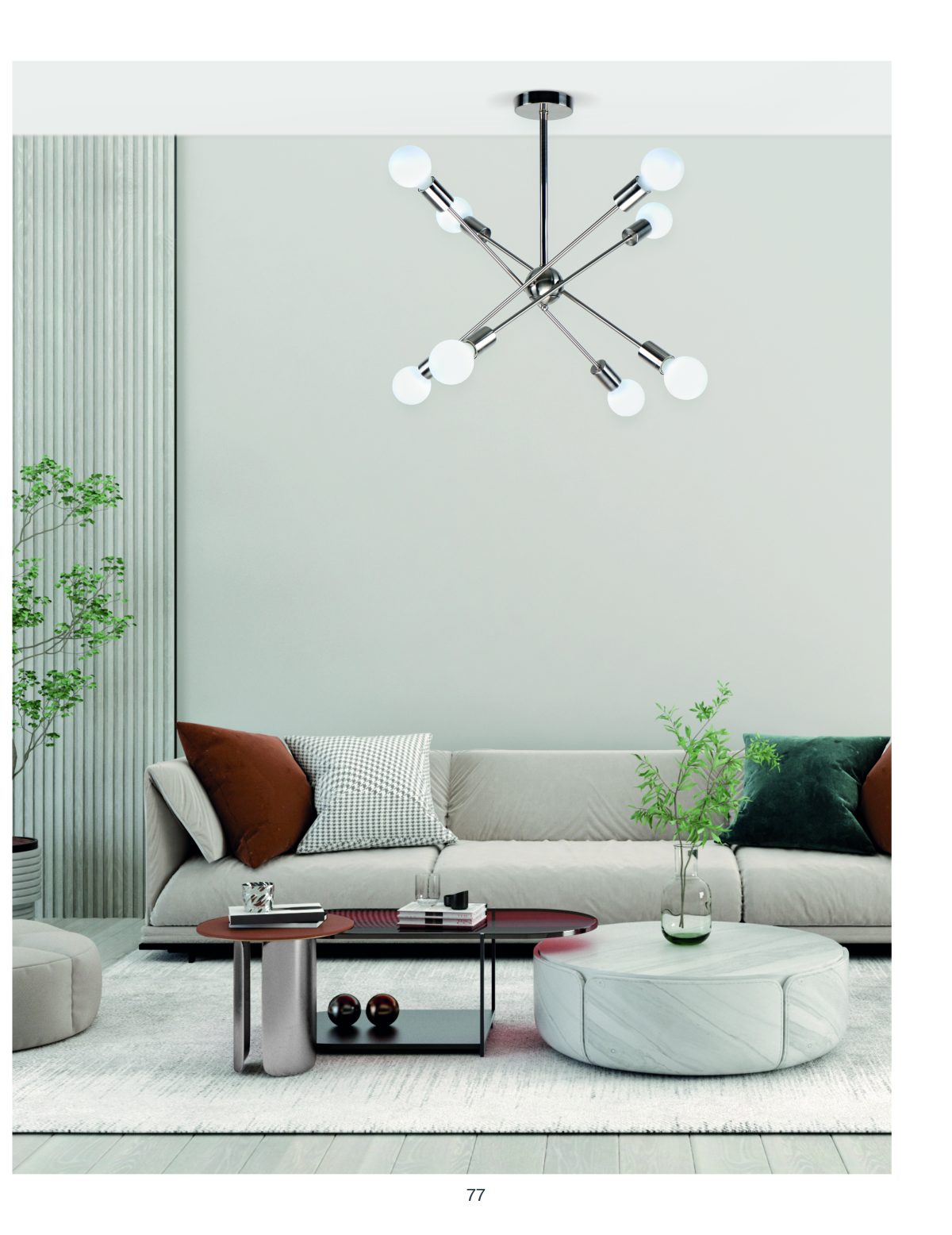 Home Lighting KQ 2629/8 GWEN NICKEL PENDANT Δ4 - Image 4
