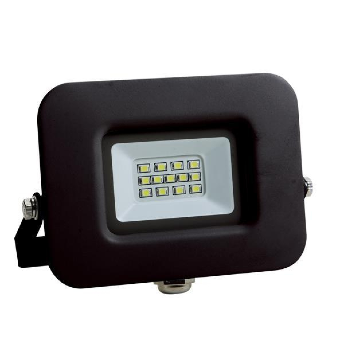 Eurolamp ΠΡΟΒΟΛΕΑΣ LED 10W SMD ΒΑΣΗ 360° ΜΑΥΡΟΣ IP65 6500K PLUS