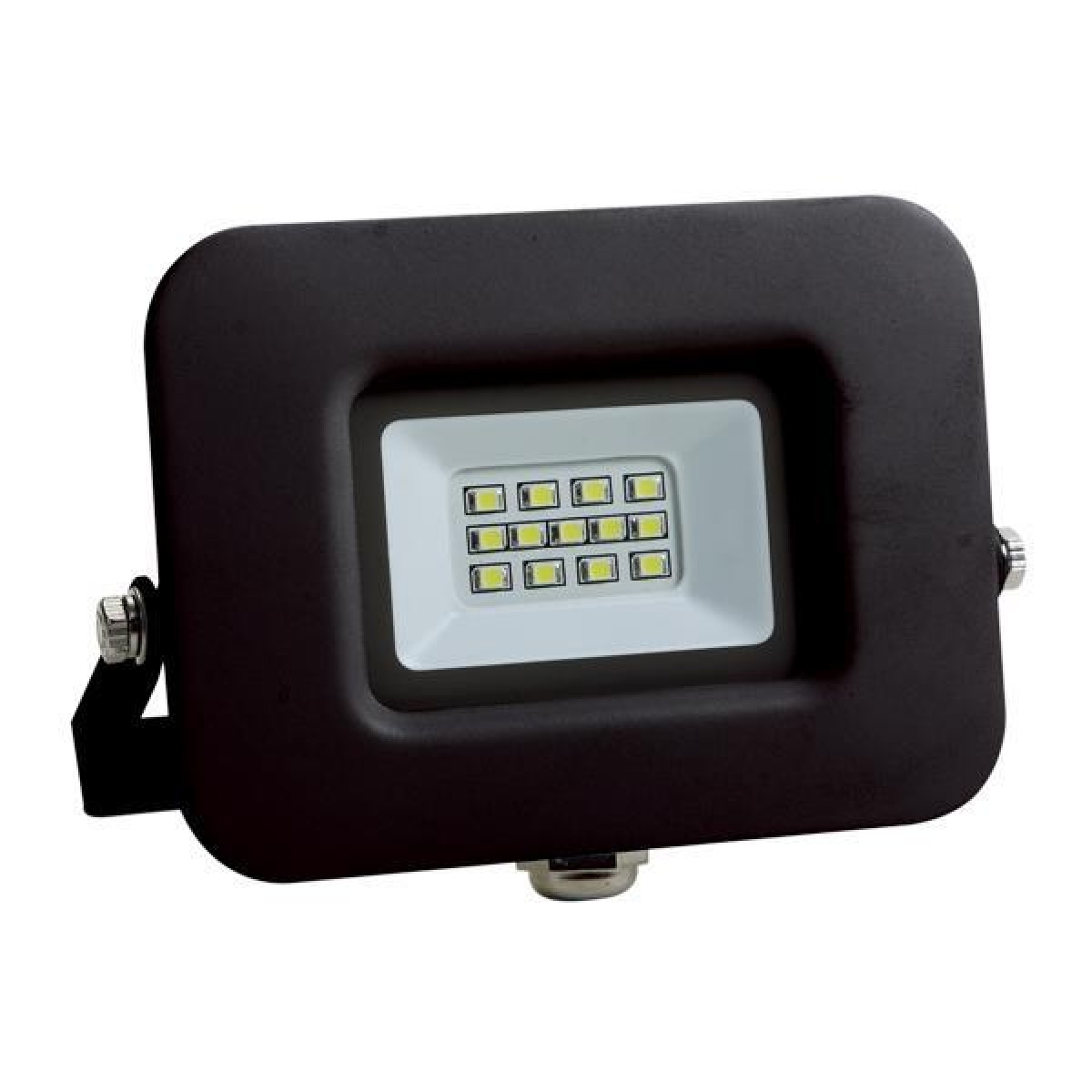 Eurolamp ΠΡΟΒΟΛΕΑΣ LED 10W SMD ΒΑΣΗ 360° ΜΑΥΡΟΣ IP65 4000K PLUS
