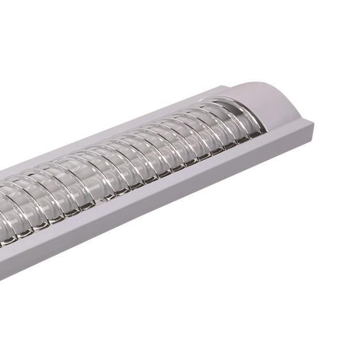 Eurolamp ΦΩΤΙΣΤΙΚΟ ΜΕΤΑΛΛΙΚΟ ΚΕΝΟ ΟΒΑΛ ΜΕ ΓΡΙΛΙΕΣ ΓΙΑ LED TUBE 2Χ120cm