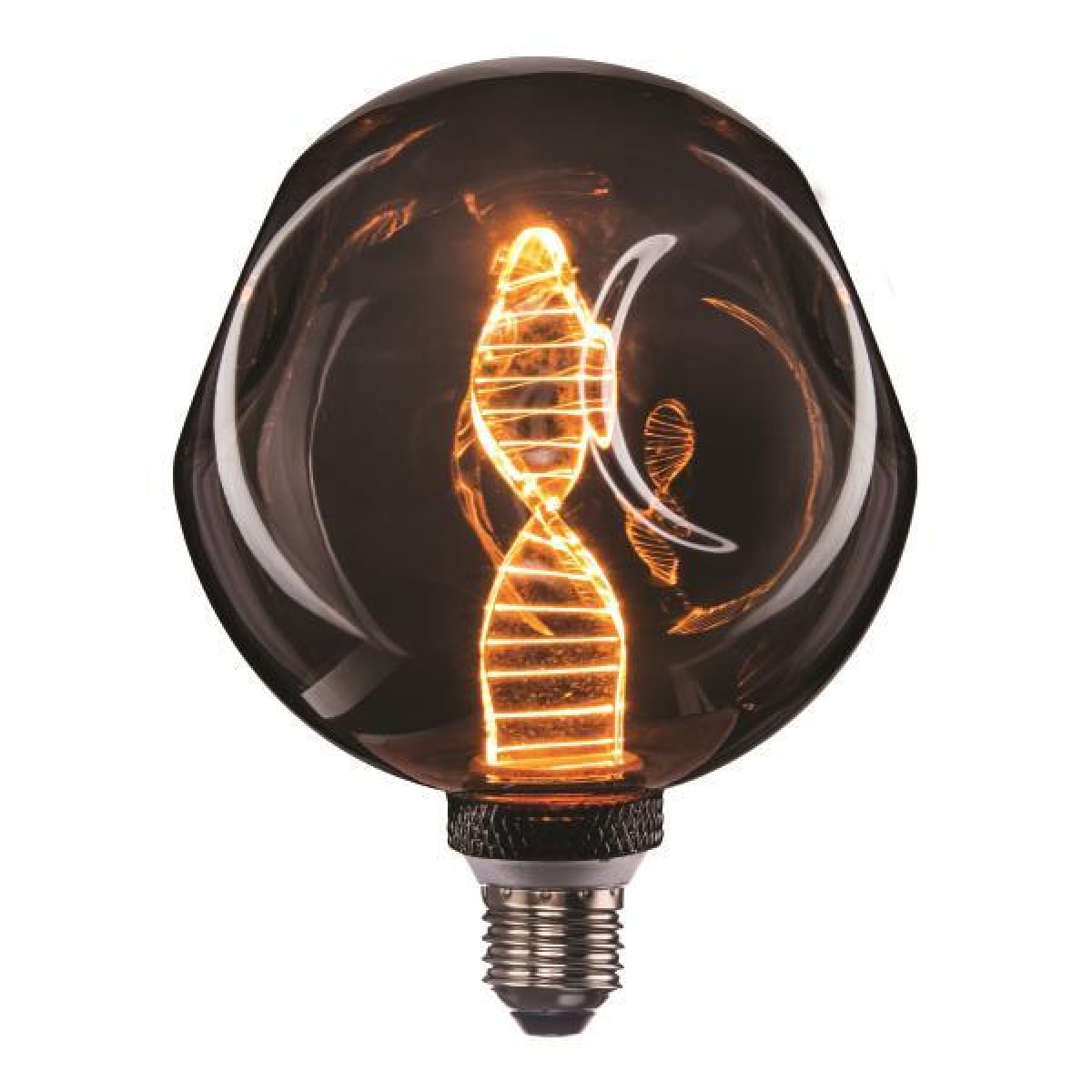 Eurolamp ΛΑΜΠΑ LED ΓΛΟΜΠΟΣ G125 4W E27 1800K 220-240V DENTED DNA SMOKY DIMMABLE
