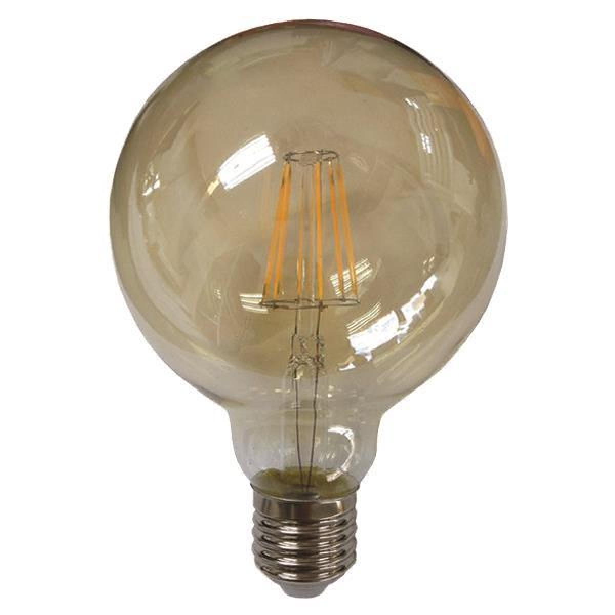 Eurolamp ΛΑΜΠΑ LED ΓΛΟΜΠΟΣ G125 FILAMENT 8W Ε27 2400K 220-240V GOLD GLASS DIMMABLE