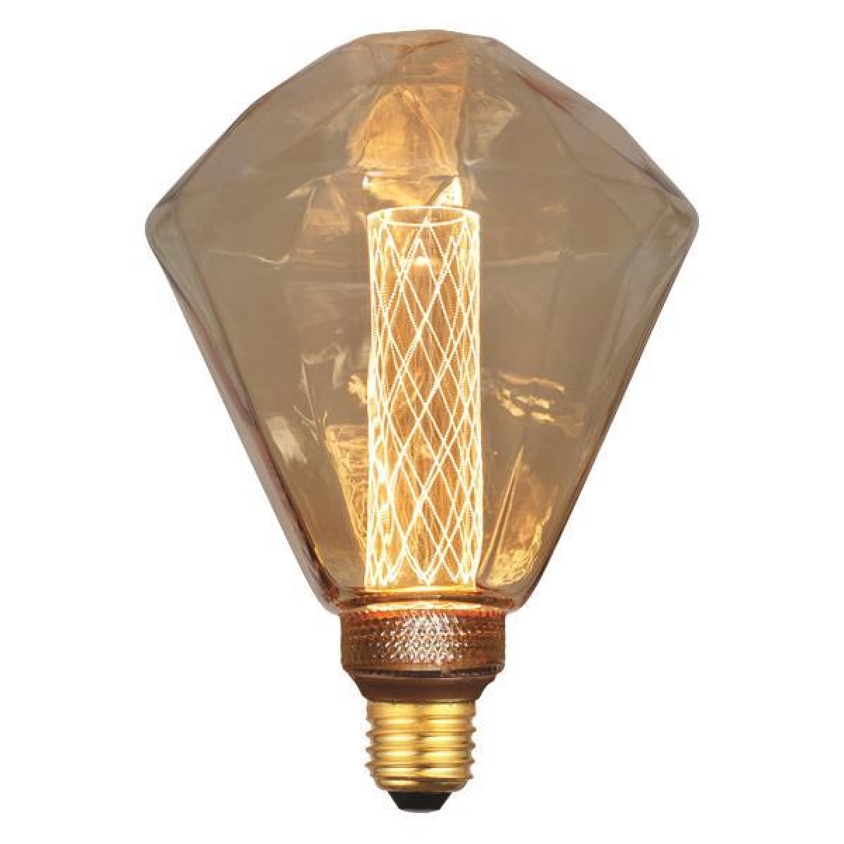 Eurolamp ΛΑΜΠΑ LED ΔΙΑΜΑΝΤΙ G125 3,5W Ε27 2000K 220-240V GOLD GLASS DIMMABLE