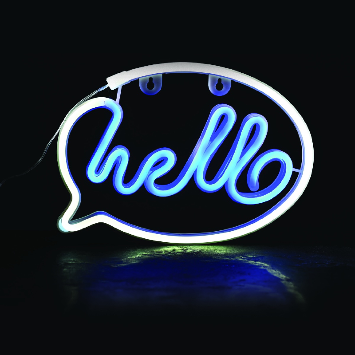 ACA HELLO, 220 NEON LED ΛΑΜΠΑΚΙΑ ΜΕ ΜΠΑΤΑΡΙΑ (3xΑΑ)/USB, ΛΕΥΚΟ/ΜΠΛΕ, IP20, 25.5*2*18.5