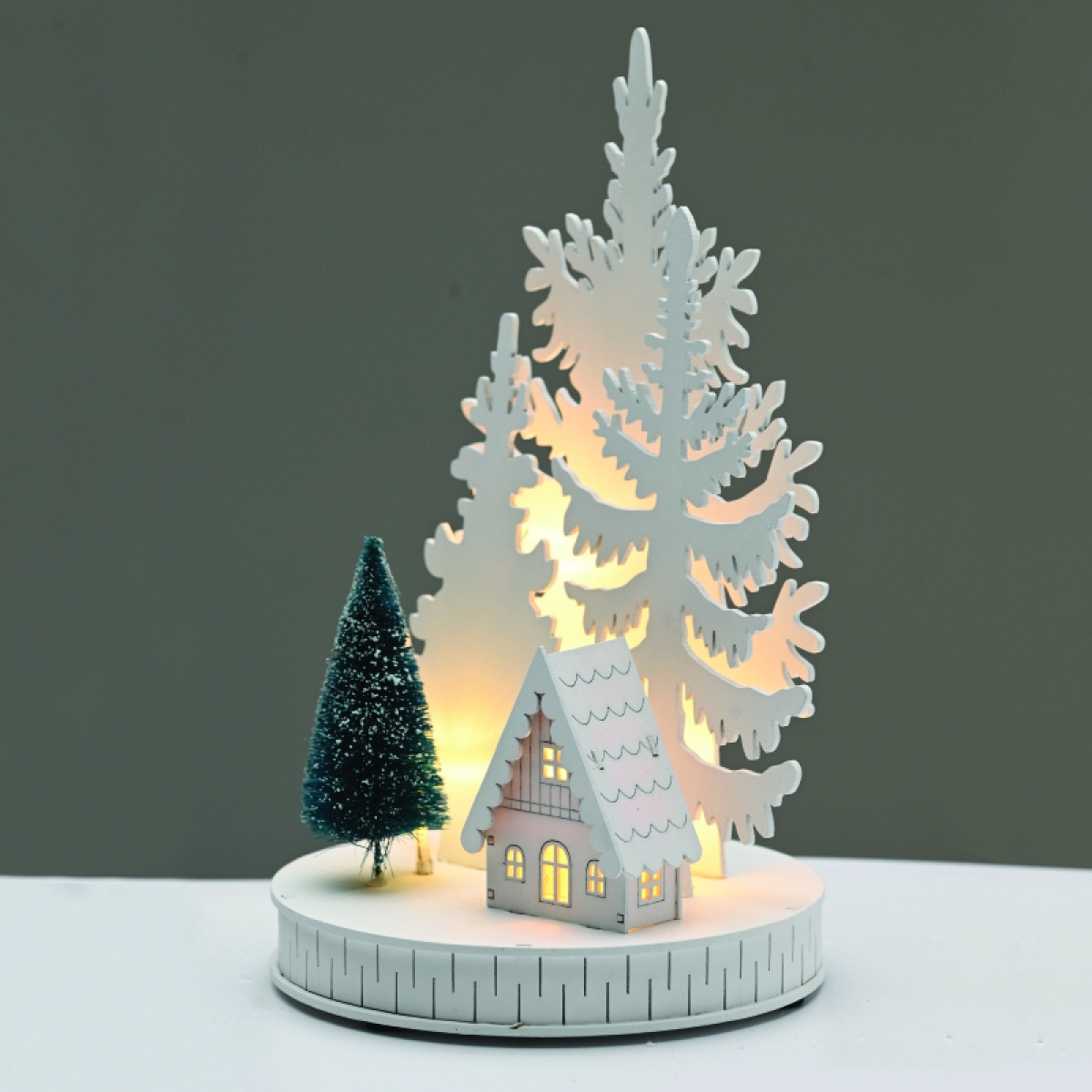 ACA WOODEN HOUSE 5 LED ΛΑΜΠ ΘΕΡΜΟ ΣΤΑΘΕΡΟ ΜΠΑΤ (2ΧΑA) 14,8*14,8*25cm IP20