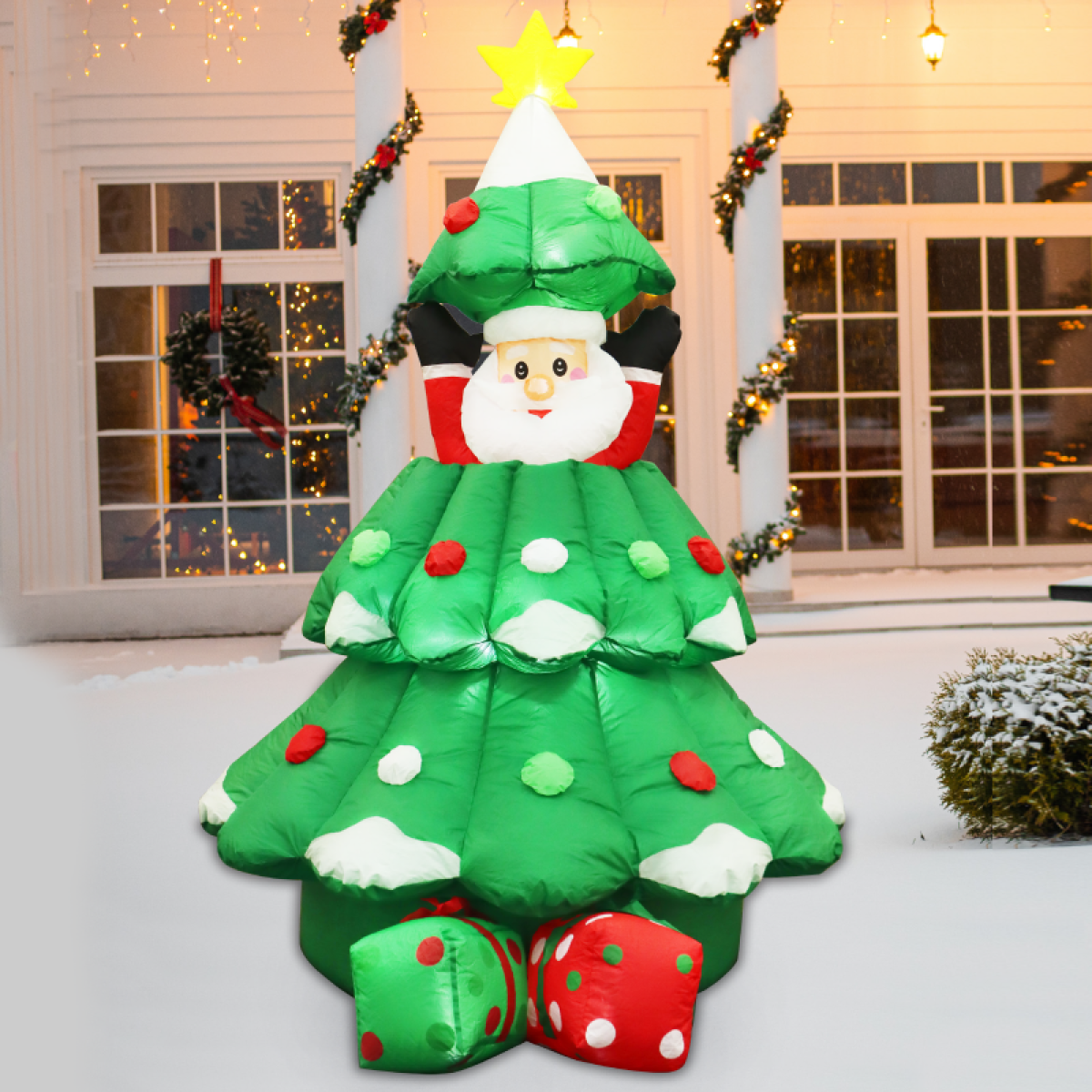 ACA INFLATABLE UP&DOWN XMAS TREE 20 LED ΛΑΜΠ.ΑΝΤΑΠ.(12V) CW ΣΤΑΘΕΡΟ IP44 120*100*180cm 2m ΚΑΛ ΠΡΑΣΙΝΟ