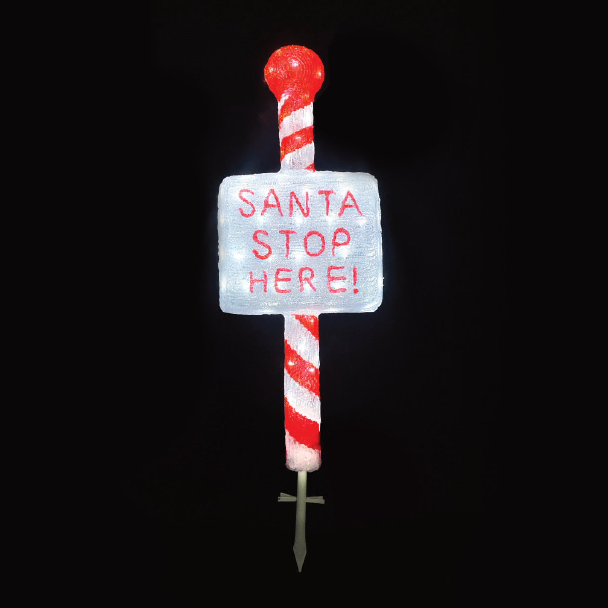 ACA ACRYLIC SIGN SANTA STOP HERE  120 LED ΛΕΥΚΑ IP44 35*13*100cm 30cm ΚΑΛ.