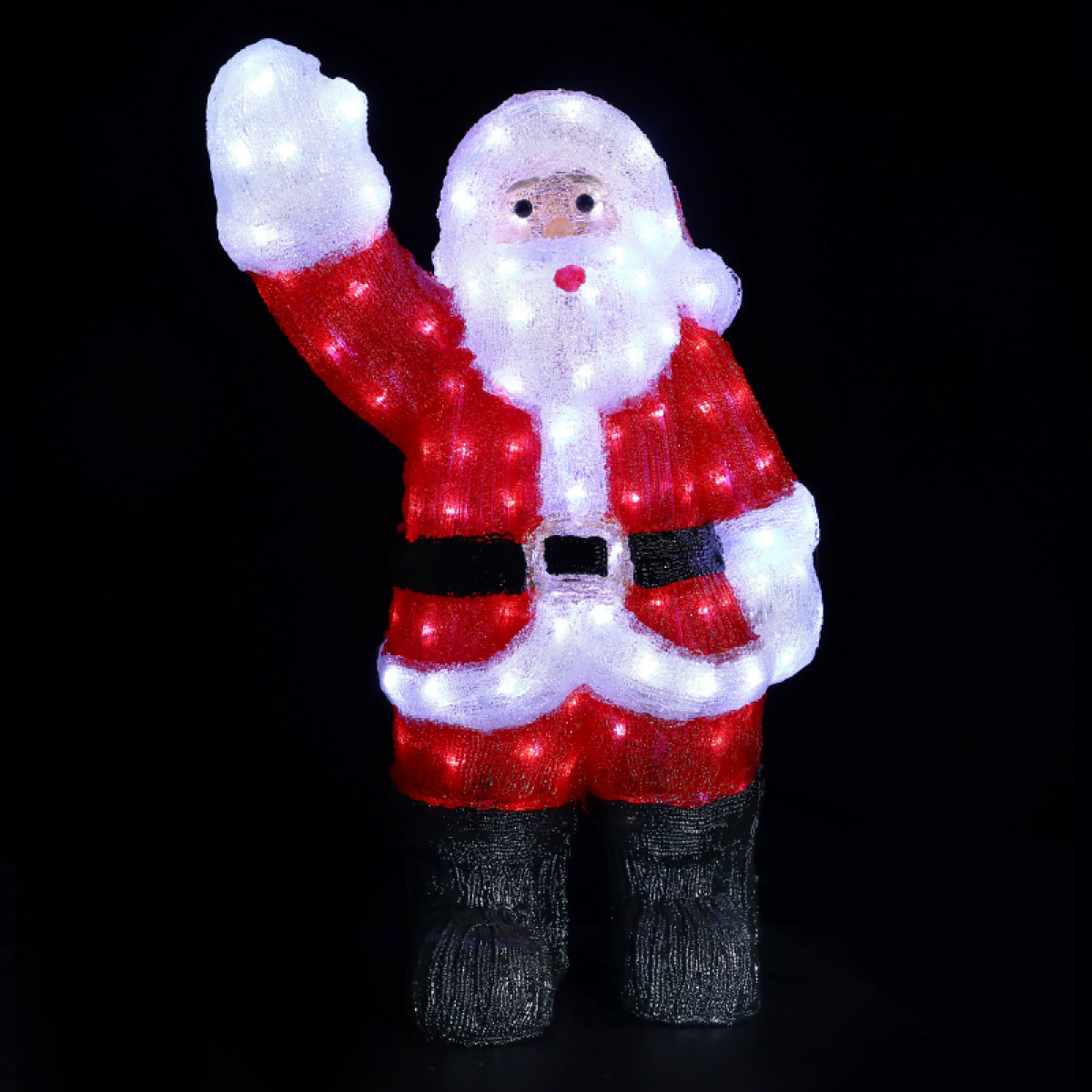 ACA ACRYLIC WAVING SANTA 150 LED ΛΕΥΚΑ IP44 30*27*60cm  30cm ΚΑΛ.