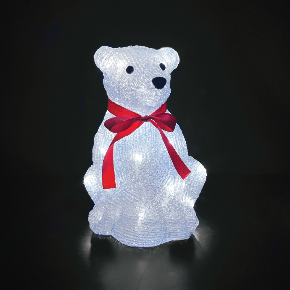 ACA ACRYLIC SITTING BEAR 30 LED ΛΕΥΚΑ IP44 22,5*22*30cm  30cm ΚΑΛ.