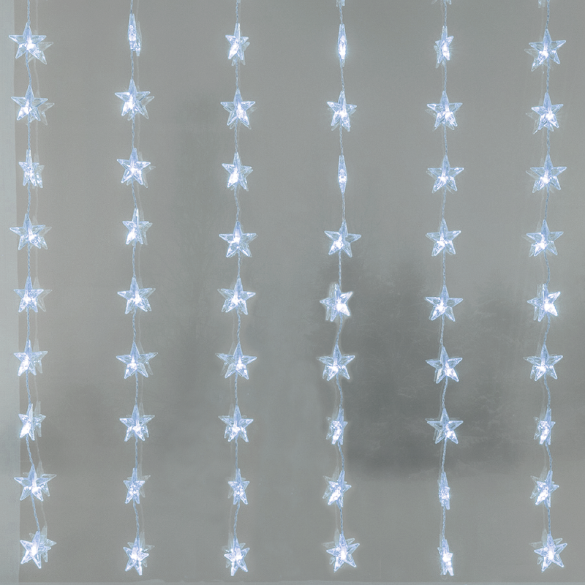 ACA 48LED ΛΑΜΠ ΚΟΥΡΤΙΝΑ ΑΣΤΕΡΙΑ 6,5cm ΨΥΧΡΟ ΛΕΥΚΟ ΑΝΤΑΠΤ & 8 ΠΡΟΓΡ IP44 120cm 5M ΠΡΑΣ ΚΑΛΩΔ