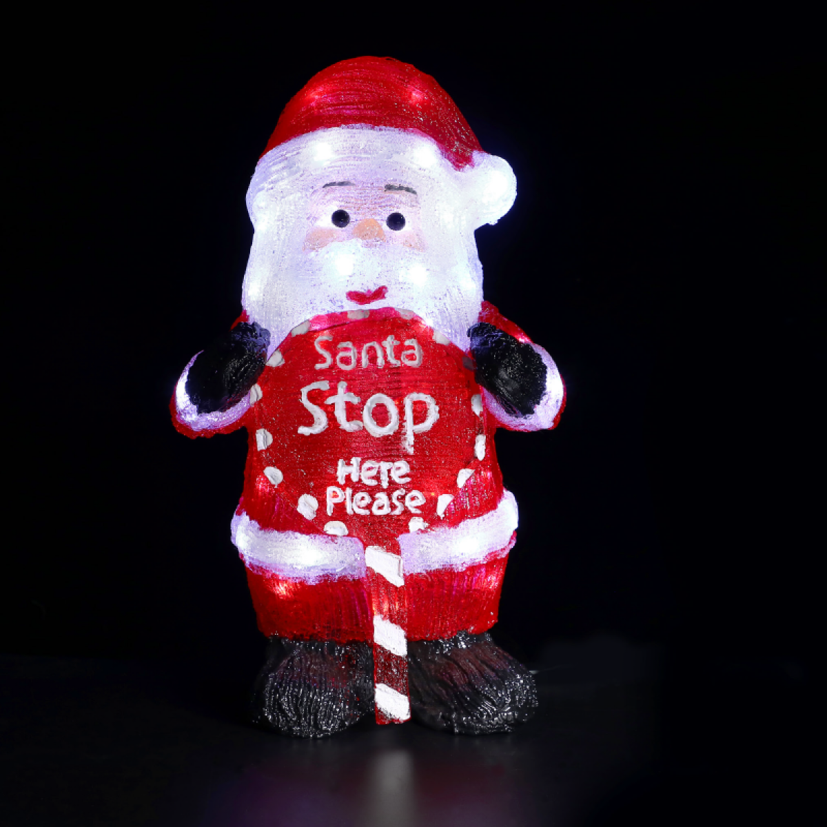 ACA ACRYLIC STANDING SANTA 60 LED ΛΕΥΚΑ IP44 24,5*18*40,5cm  30cm ΚΑΛ.