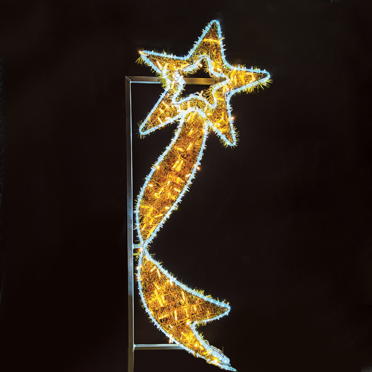 ACA FALLING STAR WITH RIBBON 372LED ΣΧΕΔ 8m ΜΟΝΟΚ 9,6m ΛΑΜΠ ΣΕΙΡ ΘΕΡΜ&ΨΥΧΡ ΣΤΑΘ IP65 60x150 cm 1,5m ΚΑΛ