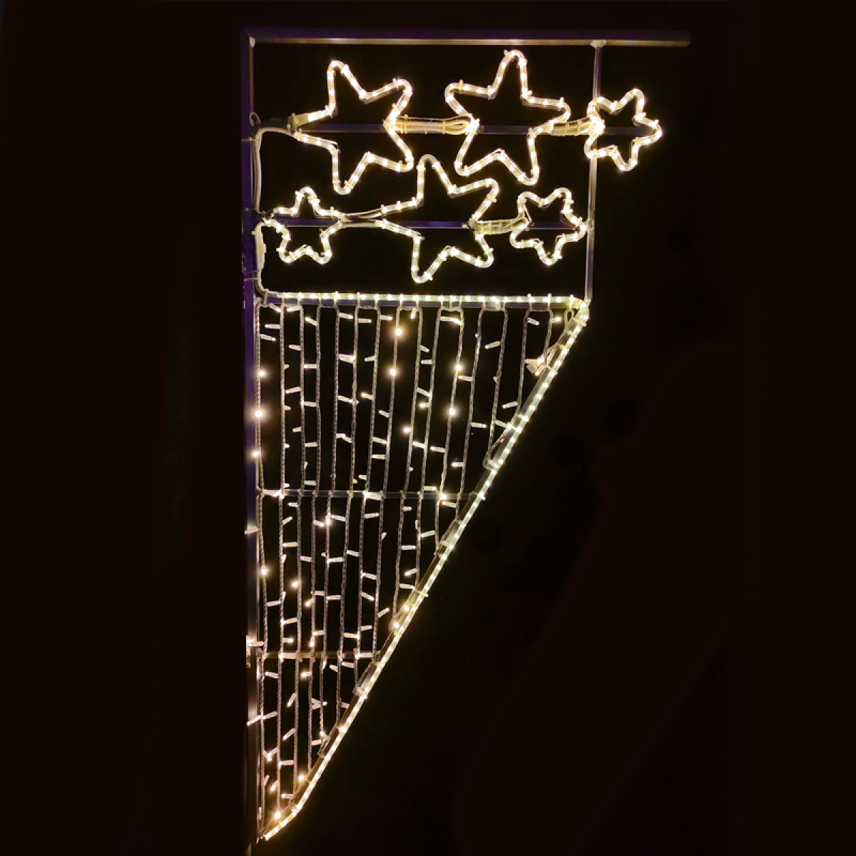 ACA 6 STARS WATERFALL 464LED ΕΠΙΣΤΗΛ ΣΧΕΔ. 8m ΜΟΝΟΚ 9,6m ΛΑΜΠ ΣΕΙΡΑ ΘΕΡΜΟ ΣΤΑΘ IP65 180x90 cm 1,5m ΚΑΛ.