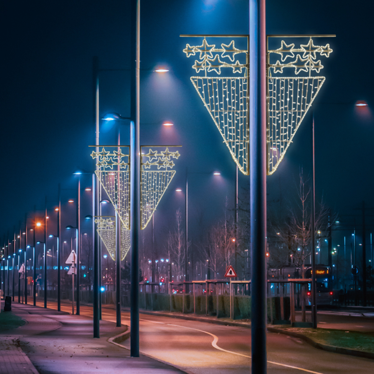 ACA 6 STARS WATERFALL 464LED ΕΠΙΣΤΗΛ ΣΧΕΔ. 8m ΜΟΝΟΚ 9,6m ΛΑΜΠ ΣΕΙΡΑ ΘΕΡΜΟ ΣΤΑΘ IP65 180x90 cm 1,5m ΚΑΛ. - Image 2