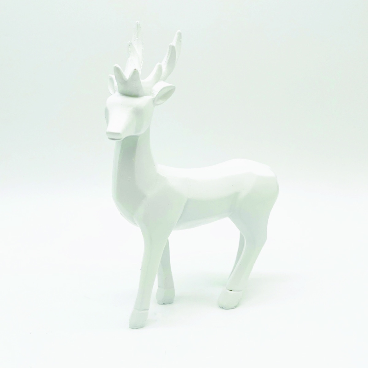 ACA ΔΙΑΚΟΣΜΗΤΙΚΟ RESIN ΕΛΑΦΙ  ΛΕΥΚΟ 17x6x25cm
