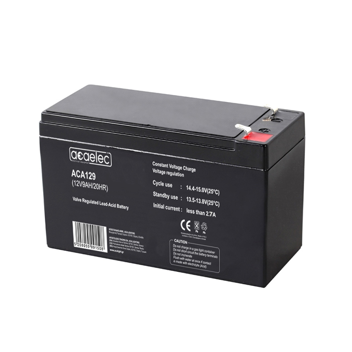 ACA ΜΠΑΤΑΡΙΑ AGM VRLA 12V 9AH/20HR (F2 τερματικό)