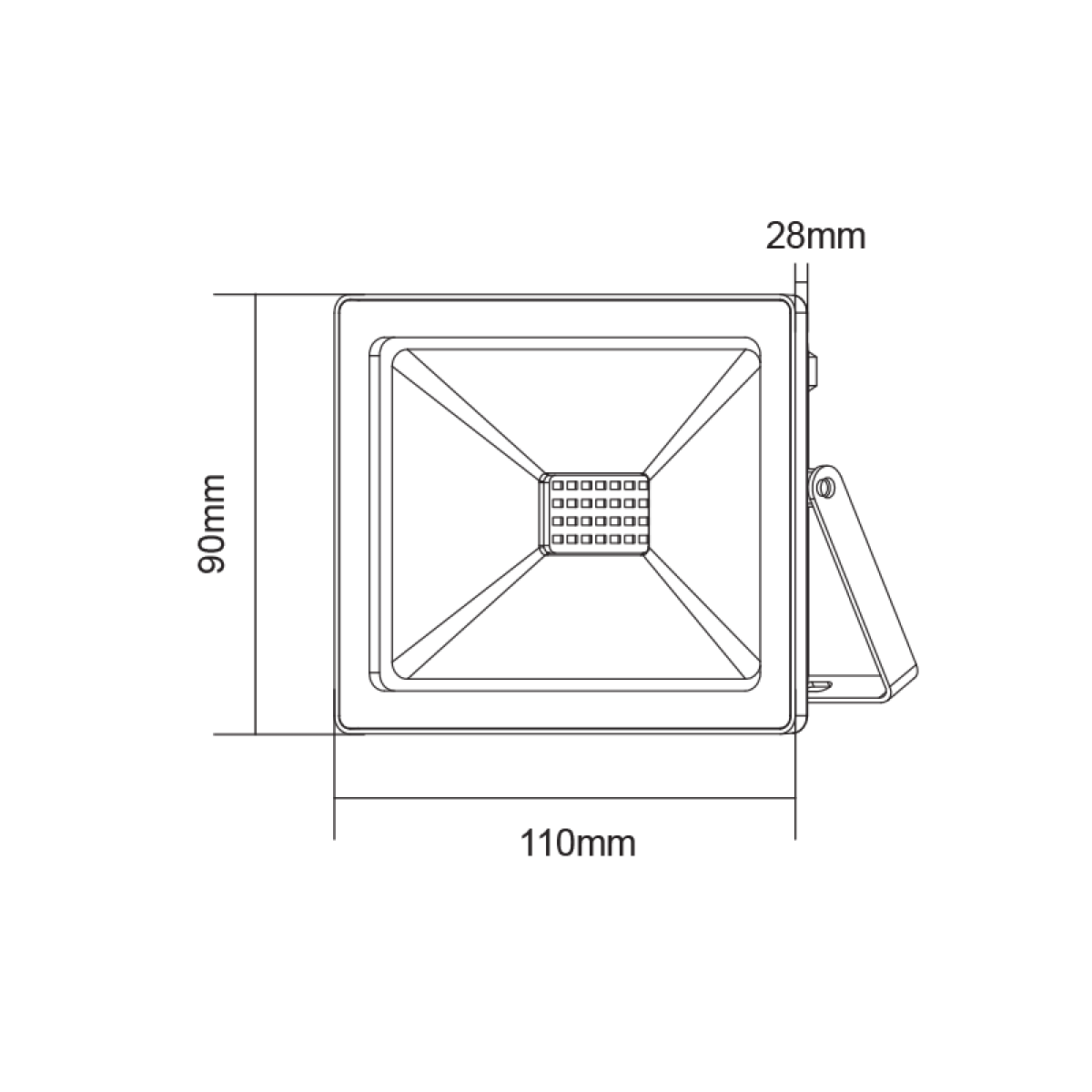ACA BLACK LED SMD FLOOD LUMINAIRE IP66 20W GREEN 230V - Image 2