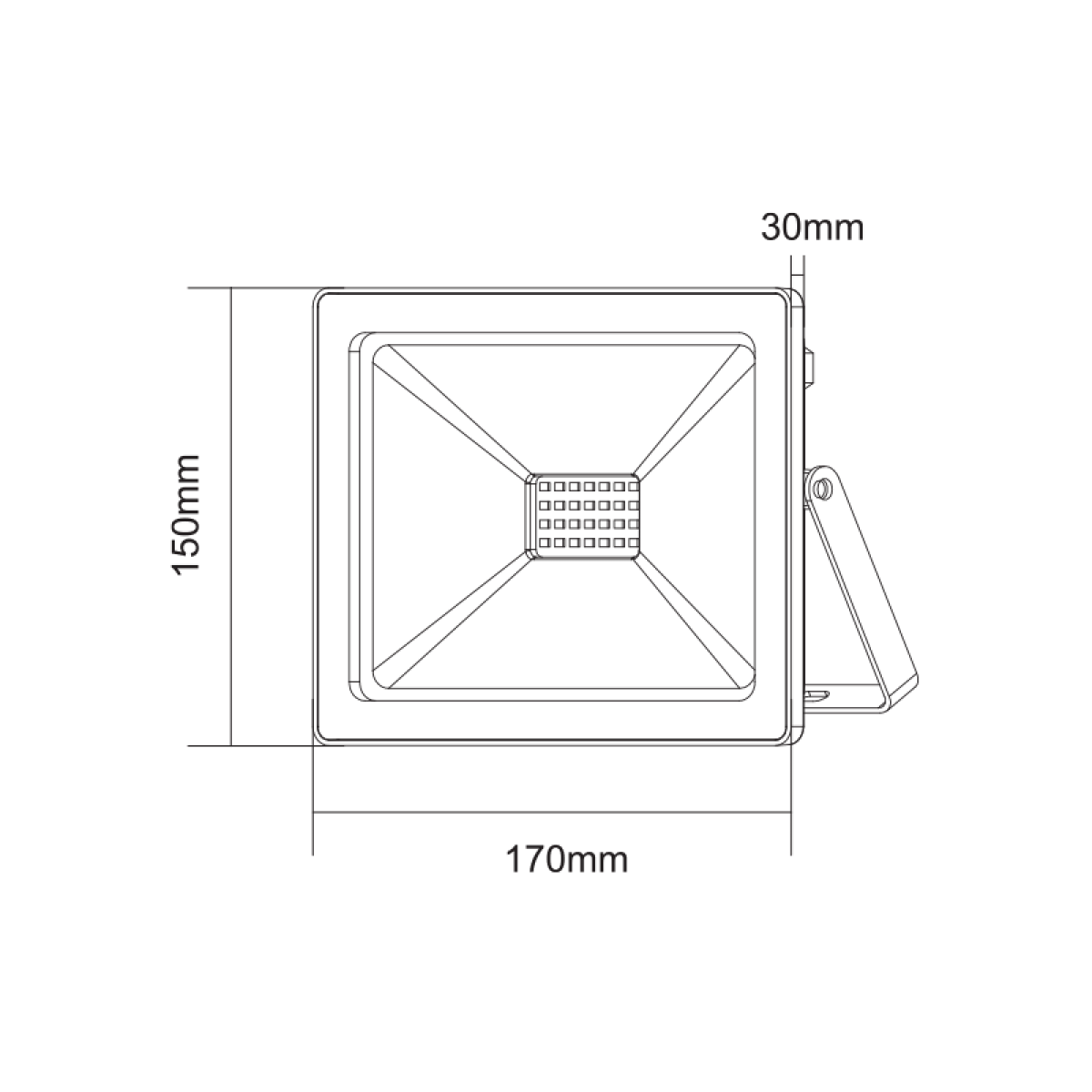 ACA BLACK LED SMD FLOOD LUMINAIRE IP66 50W BLUE 230V - Image 2