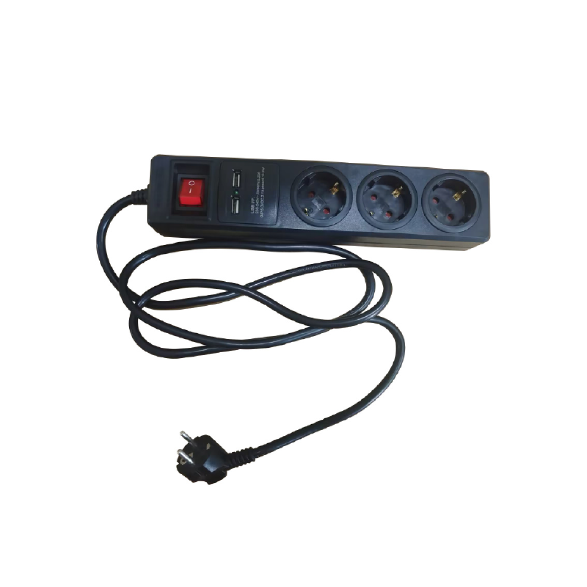 ACA ΠΟΛΥΠΡΙΖΟ 6 ΣΟΥΚΟ ΑΣΦΑΛΕΙΑΣ ΜΕ ΔΙΑΚΟΠΤΗ+2USB 16A IP20 ΜΕ ΚΑΛΩΔΙΟ H05VV-F 3x1.5mm2 / ΚΑΘ ΜΗΚΟΥΣ 1.5m