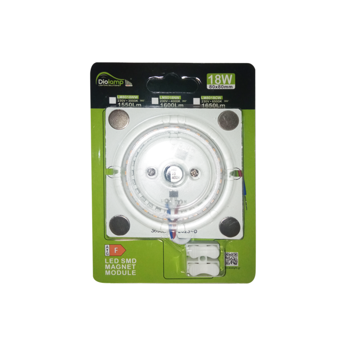 ACA  LED SMD MAGNET MODULE 18W 230V AC 1550LM 160° 3000K Ra80