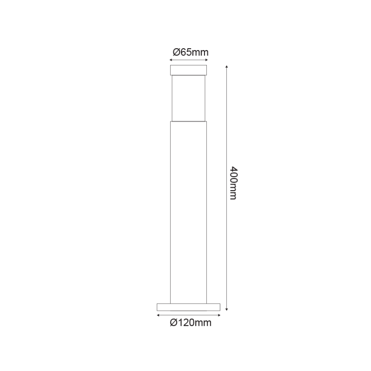 ACA ΚΟΛΩΝΑΚΙ No1032 ΑΛΟΥΜΙΝ. 40CM E27 ΓΚΡΙ  RAL7016M - Image 2