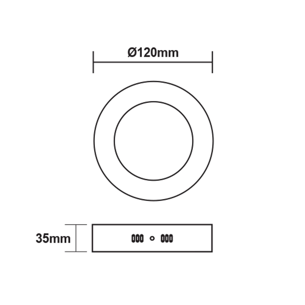 ACA ΛΕΥΚΟ ΣΤΡΟΓΓΥΛΟ LED ΠΑΝΕΛ ΟΡΟΦΗΣ 6W 3000K 450Lm Φ117mm 230V AC Ra80 - Image 2