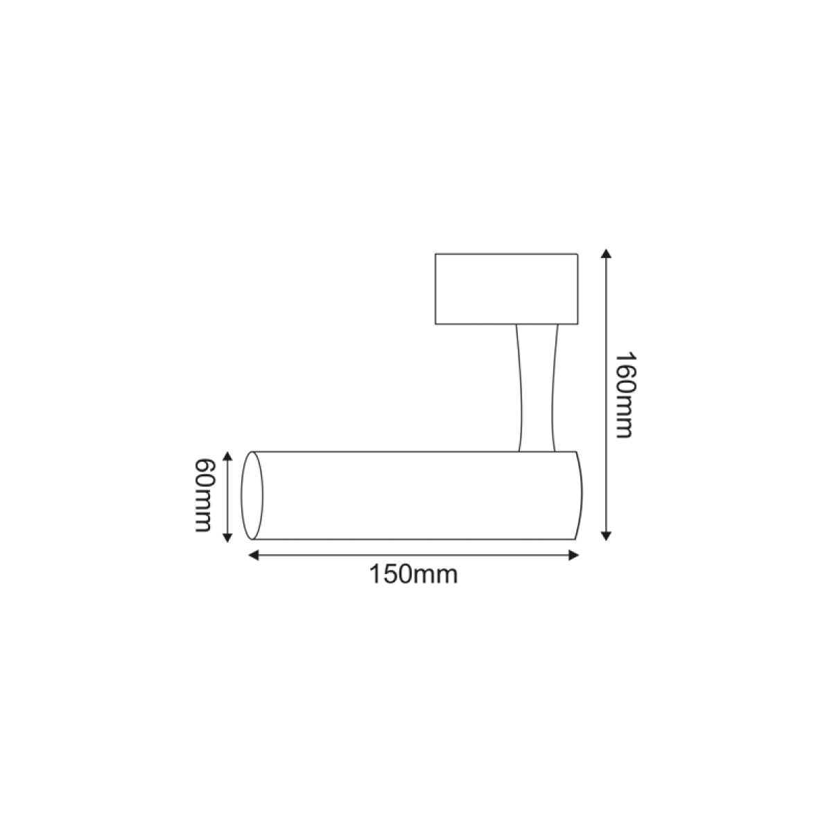 ACA  ΣΠΟΤ ΡΑΓΑΣ 3 PHASES ΜΑΥΡΟ ΑΛΟΥΜΙΝΙΟΥ 150x60 - Image 2