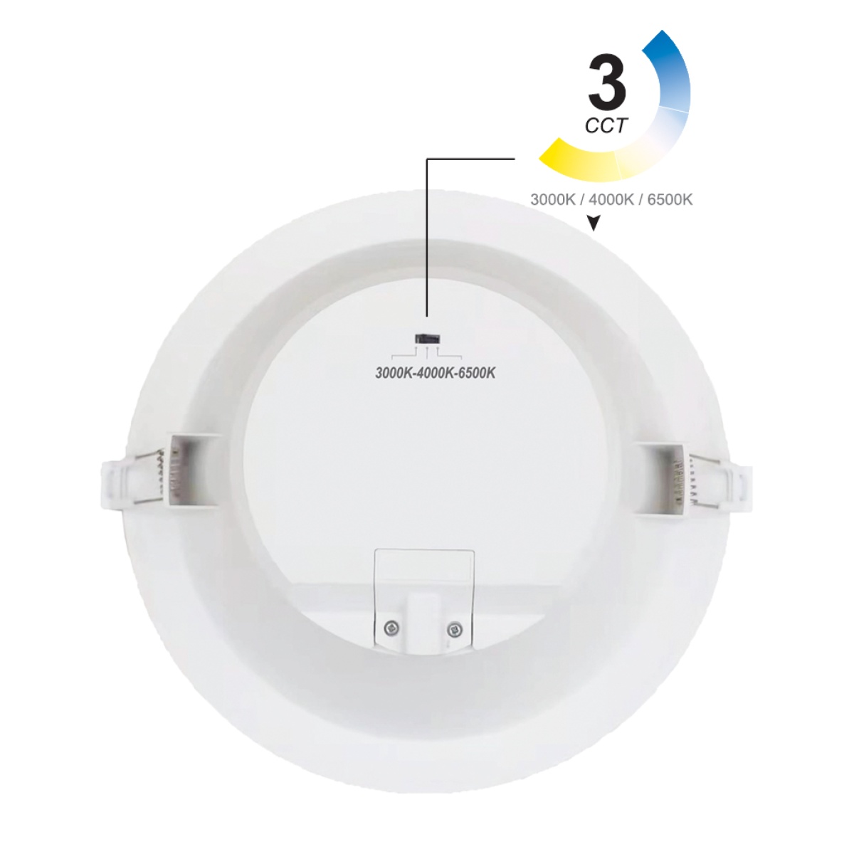 GK Χωνευτό φωτιστικό Slash 3CCT Led 30W 3000/4000/6500K 90o IP44 White reflector Band - Image 3