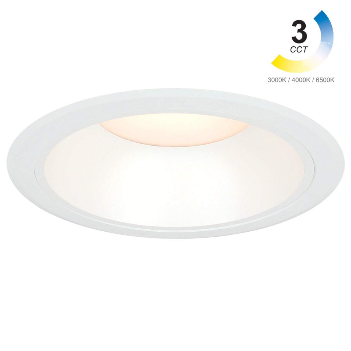 GK Χωνευτό φωτιστικό Slash 3CCT Led 30W 3000/4000/6500K 90o IP44 White reflector Band