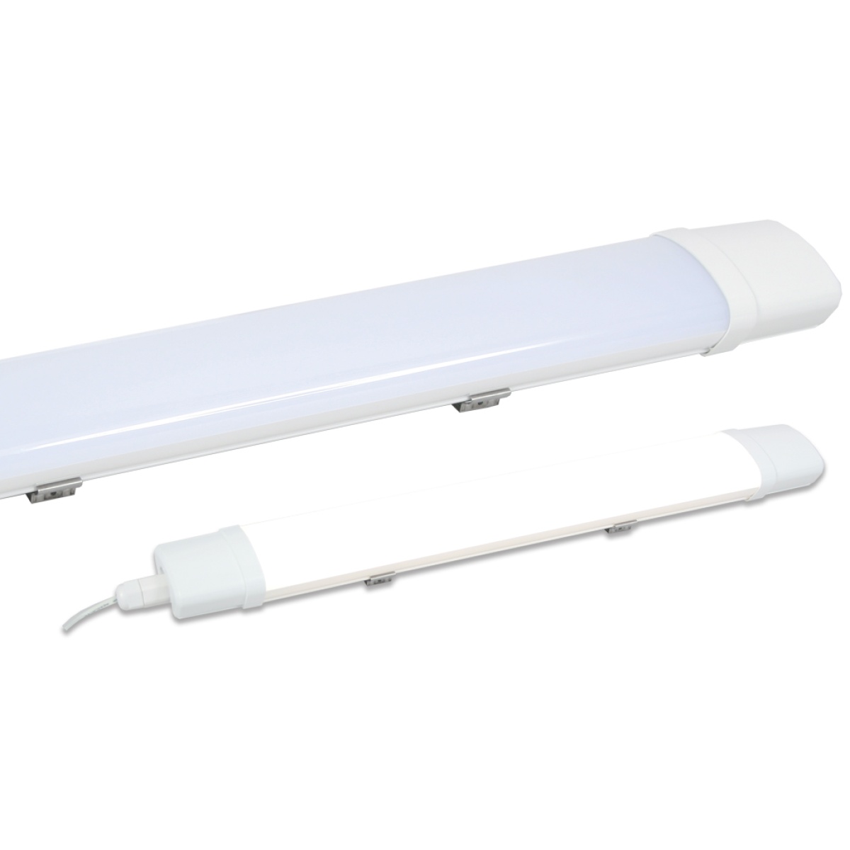 GK Φωτιστικό Led Triproof Λευκό 30W 4000K 60cm IP65 Μονός Στυπιοθλίπτης IK08,Inox Clips