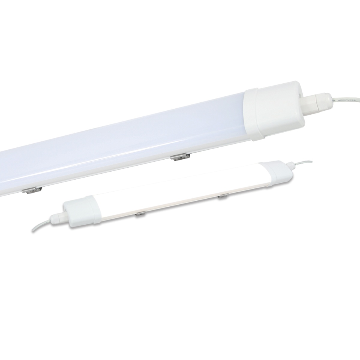GK Φωτιστικό Led Triproof Λευκό 70W 4000K 150cm IP65 Διπλός Στυπιοθλίπτης IK08,Inox Clips