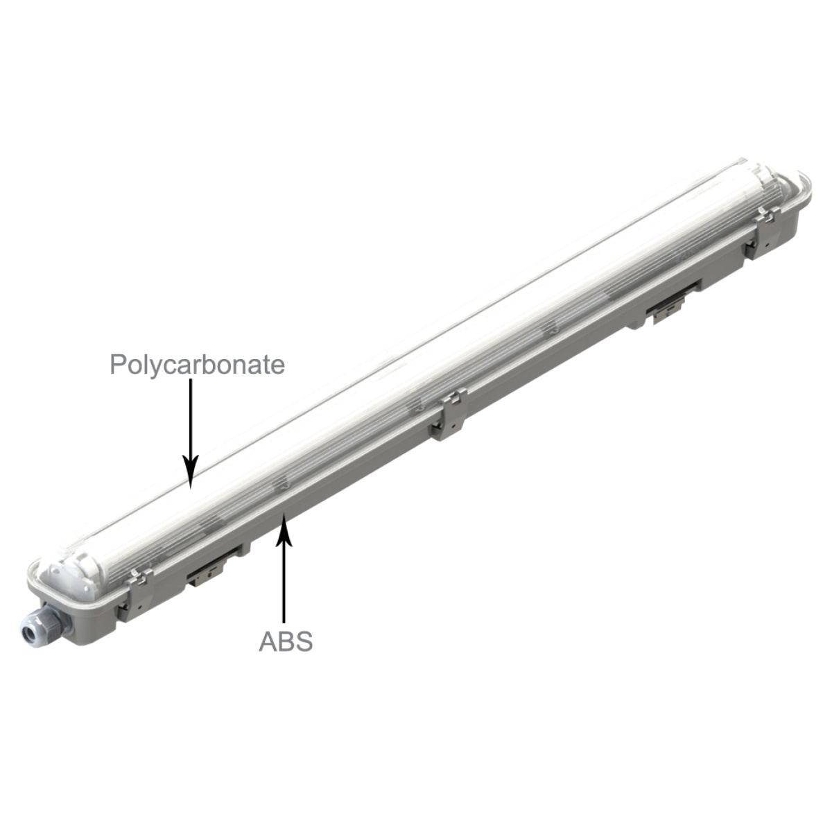 GK Στεγανό φωτιστικό 1x120cm T8 LED 1 Άκρου με ανακλαστήρα IP65