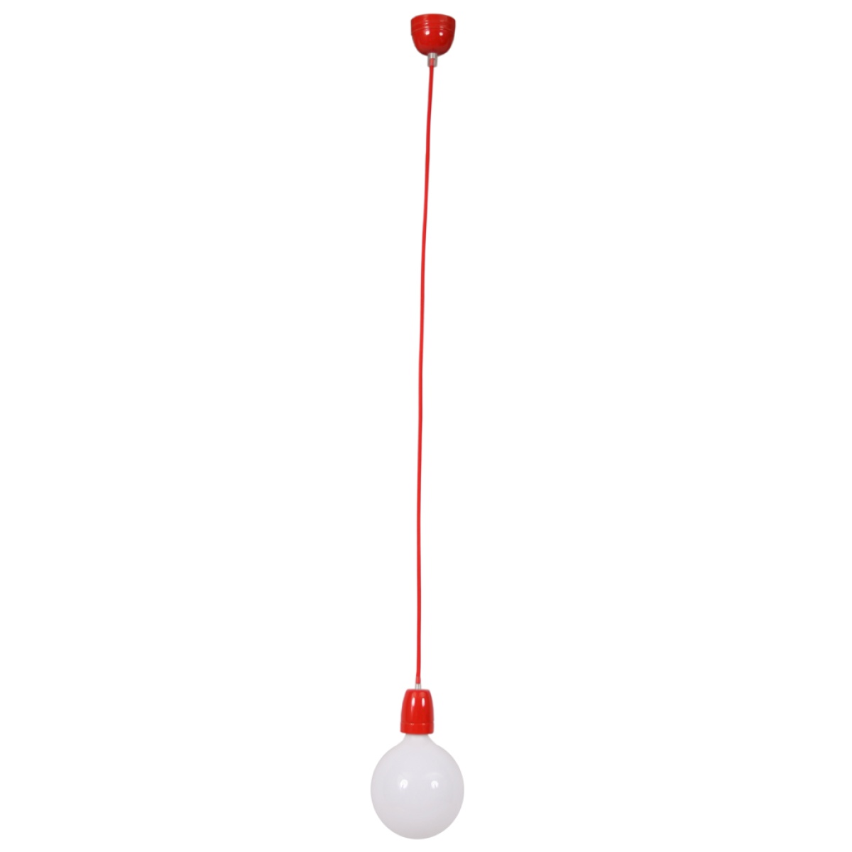 GK Ανάρτηση πορσελάνης Swing E27 2x0.75mm2 1m Κόκκινη
