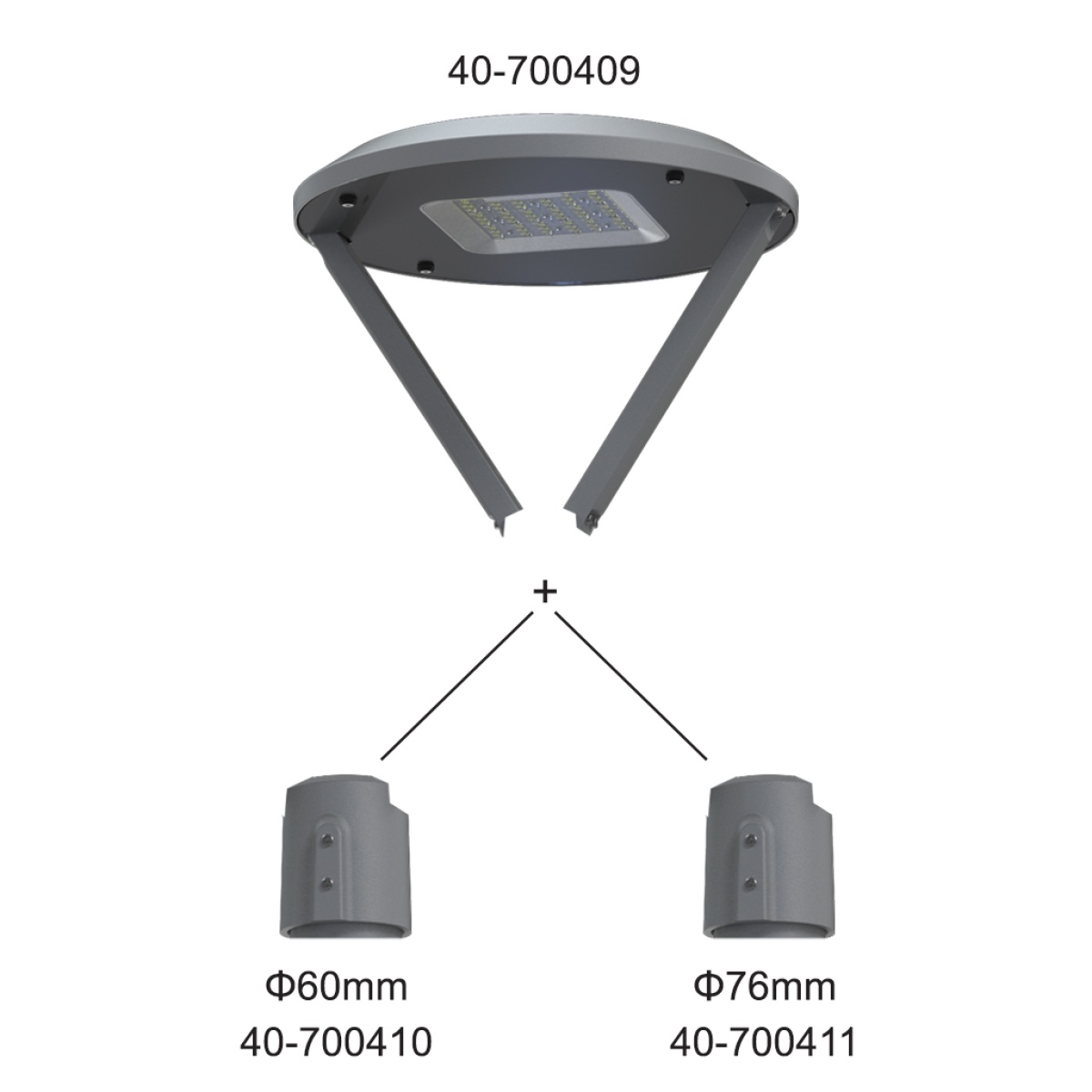 GK Φωτιστικό Κορυφής Ιστού EVO BAND100W 4000K IP65 Ανθρακί RAL7016 ≥10KV ST316 Βίδες 100-240VAC - Image 3