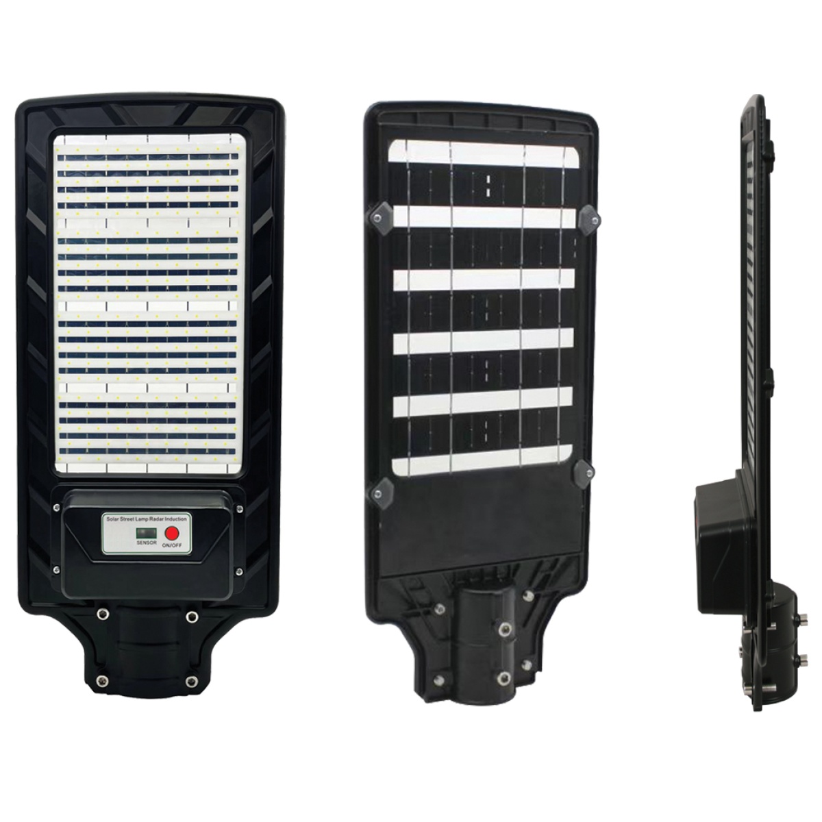 GK Ηλιακό Φωτιστικό Δρόμου Led Band 70W 6500K Φ60mm ΜΑΥΡΟ 25.4*10.2*64cmμεΑνιχνευτή Κίνησης 15Ah DC3.2V