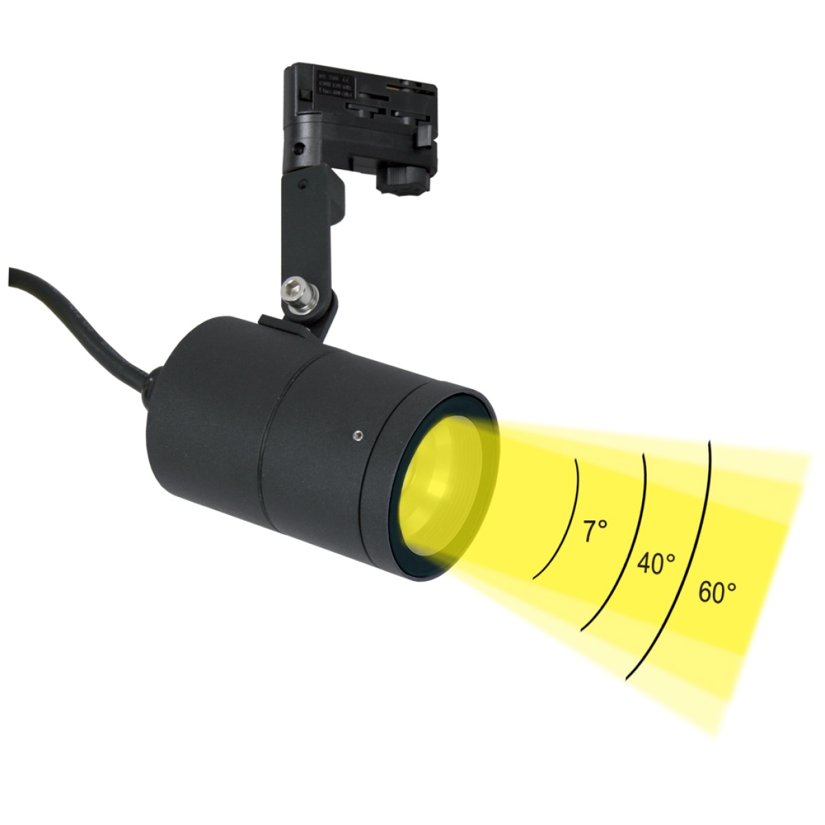 GK Κινητός προβολέας Fabric-3 Led 9W 15-60° 3000Κ Μάυρο IP65 20cm 3x0.75mm2